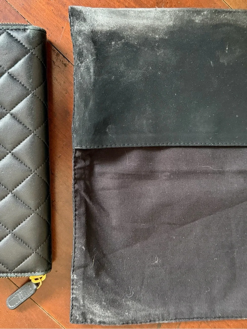 CHANEL Black Quilted Long Wallet Gold CC Logo | Authentic Designer